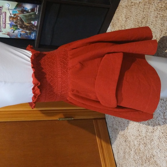 Size X's SNIDEL DOUBLE LAYERED RUFFLE HEM BOHO KAWAII SKIRT RED - Picture 5 of 16